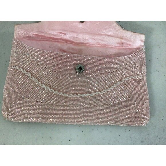 Richer Pink Sequin Beaded Bag Clutch Made in Japan - Picture 4 of 6